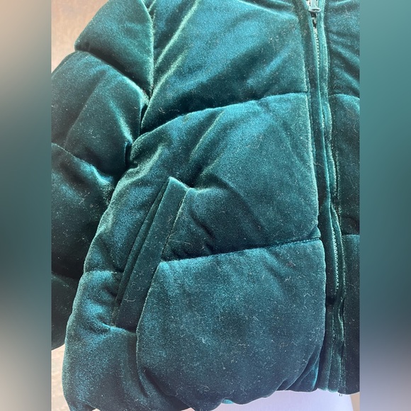 GYMBOREE BABY Teal Holiday Puffer Jacket w/ Hoodie Size 2T - Picture 2 of 6